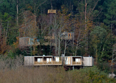 Cabañas de madera integradas en el bosque